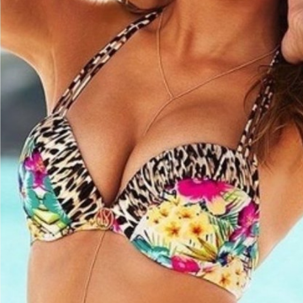 ISO DON’T BUY Victoria’s Secret Leopard Animal Floral Bikini top